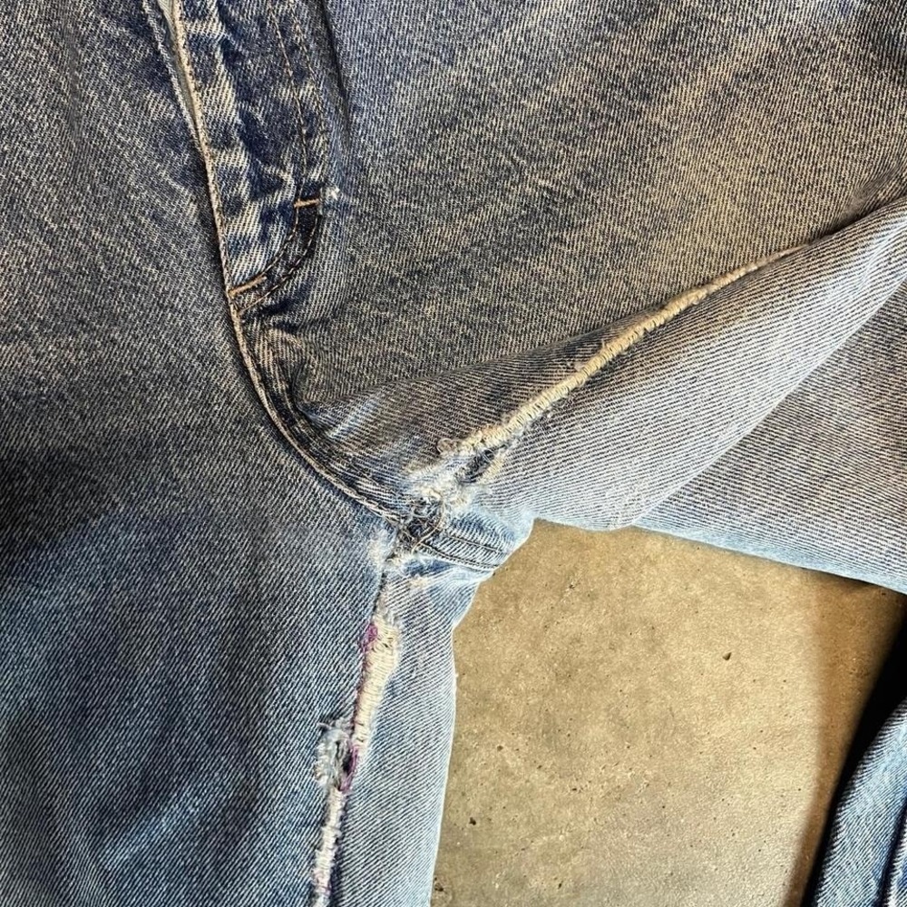 Vintage 90s SOS standard ovation sportswear blue denim jeans Size 26" - Picture 6 of 8